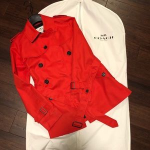 Coach Red Trench Coat